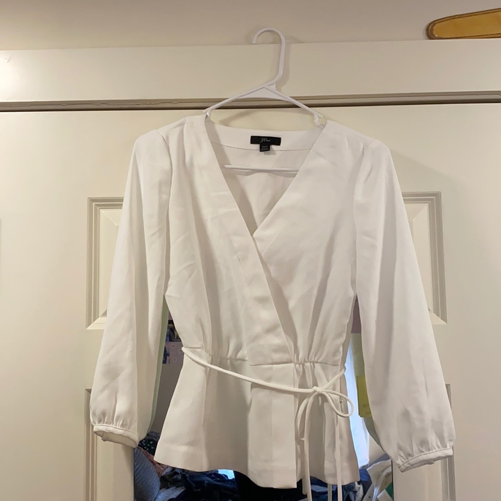 J Crew white blouse